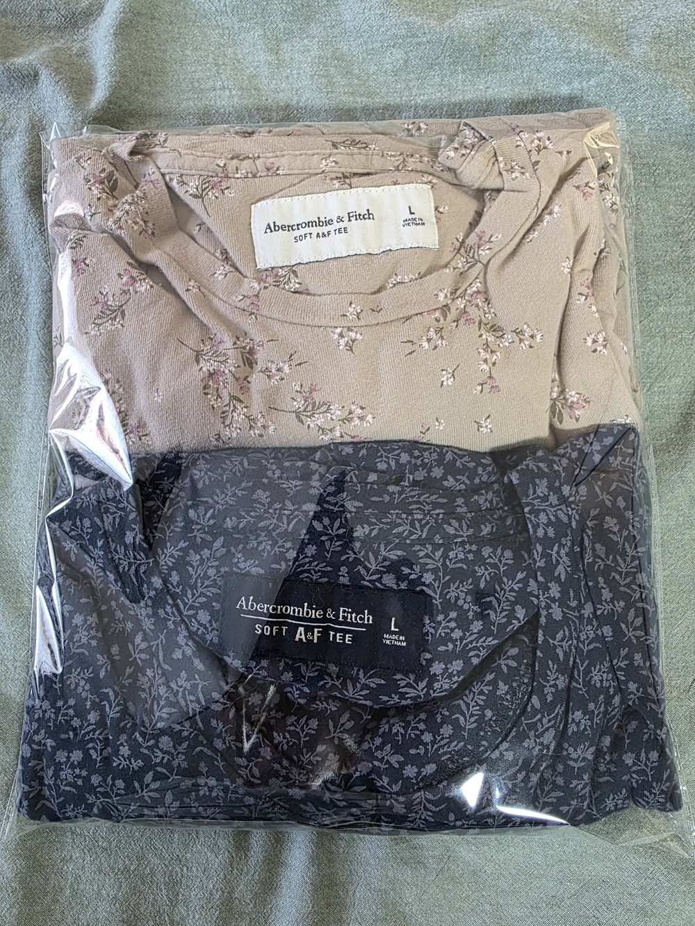 Bundle Of 2 Women's Size L Abercrombie & Fitch Floral Soft A&F Tee